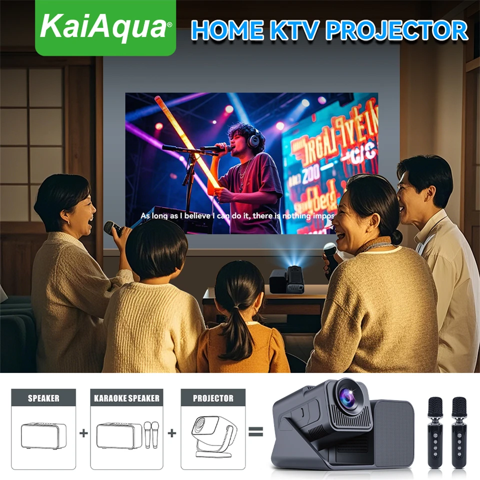 Home Cinema Karaoke Projector - KaiAqua KTV Караоке-проектор HT36 4K Android