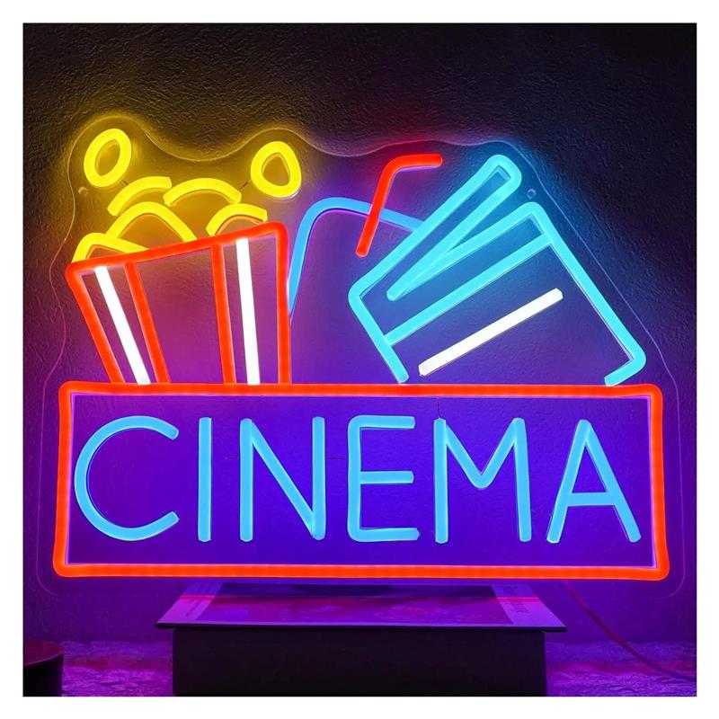 Home Cinema Today - Неоновая вывеска для кинотеатра с питанием