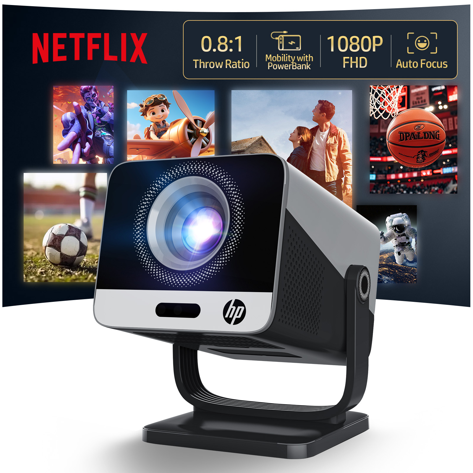 Netflix Home Cinema - Проектор HP MC475 с лицензией Netflix