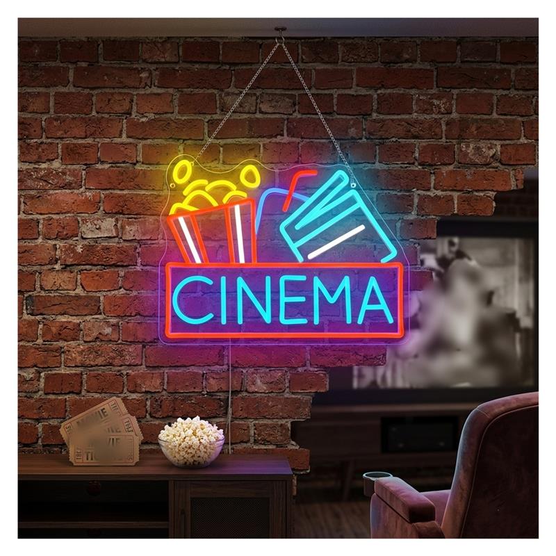 Неоновая вывеска для кинотеатр – обзор и цена Home Cinema Today