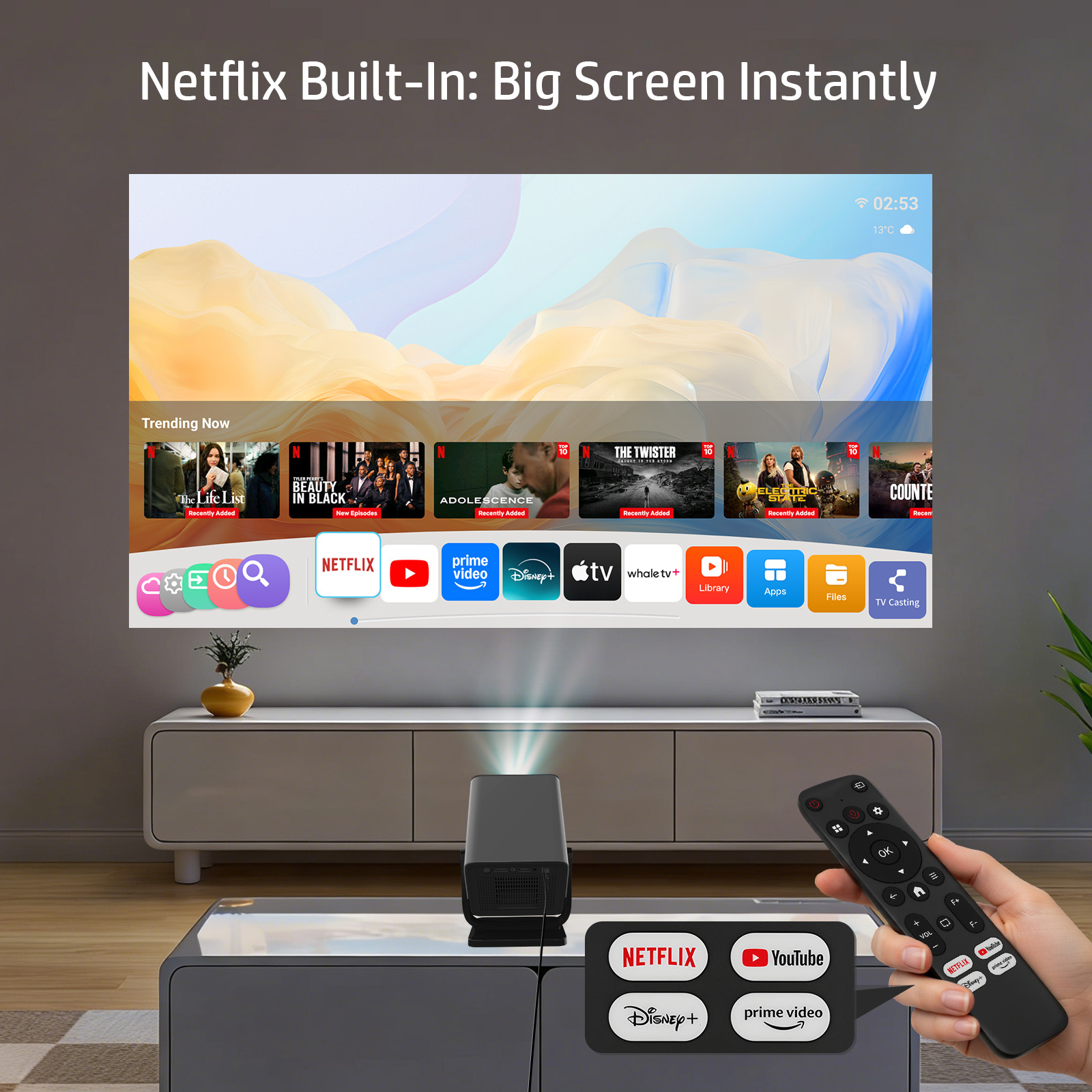 Проектор HP MC475 с лицензией  – обзор и цена Netflix Home Cinema