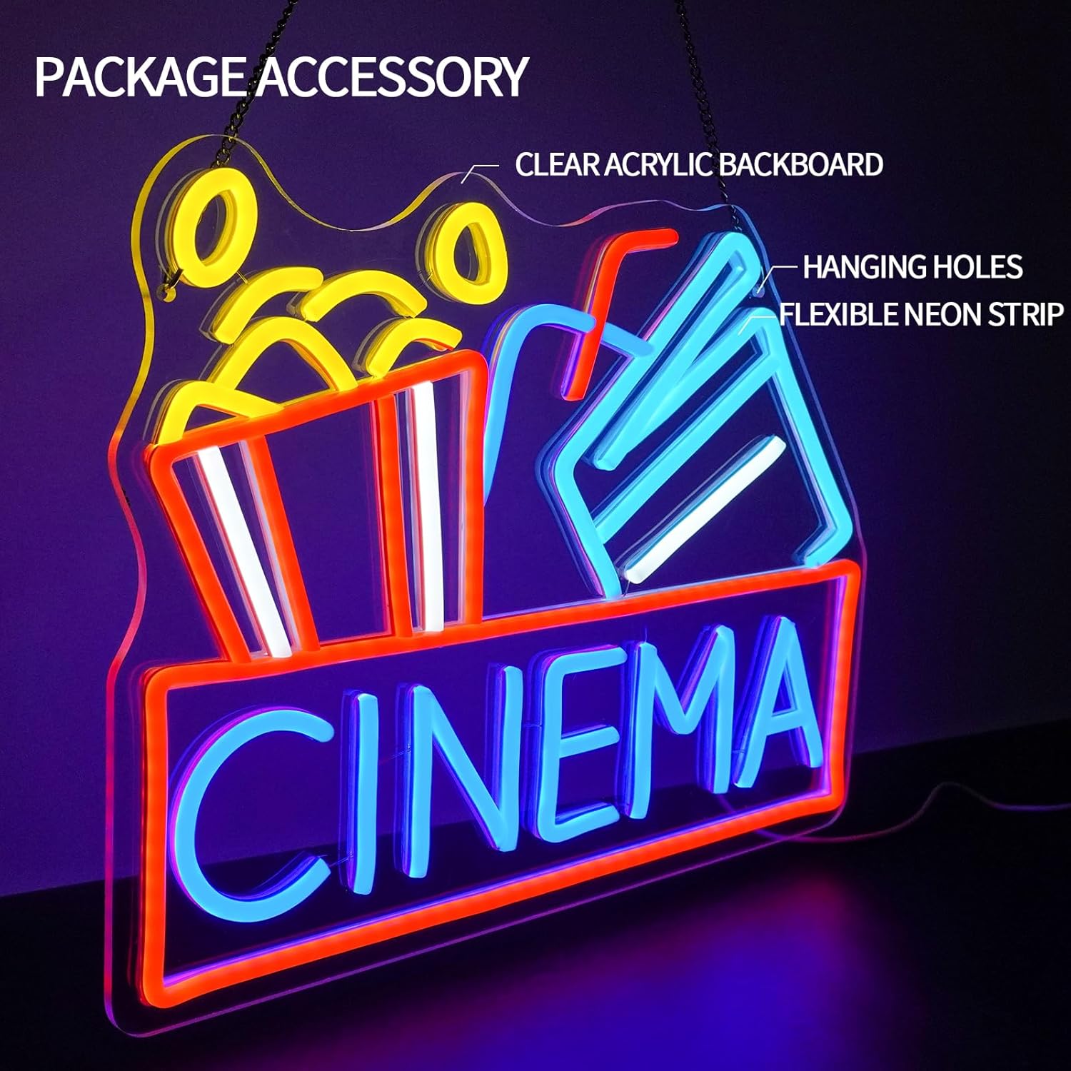 Кино Неоновая вывеска с питани – обзор и цена Home Cinema Room Accessories
